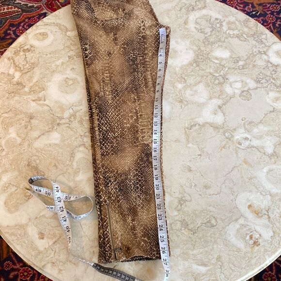 Lauren Ralph Lauren Brown & Tan Snakeskin Print Skinny Ankle Zip Pants - Picture 14 of 14